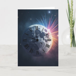 Joyeuse Année Carte de l'Horloge Cosmique