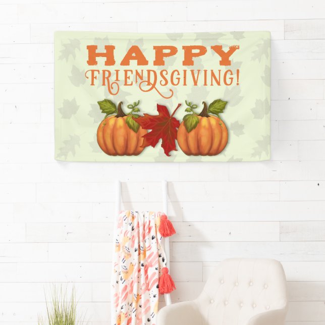 Joyeuse bannière Friendsgiving / Thanksgiving Wall (En situation)
