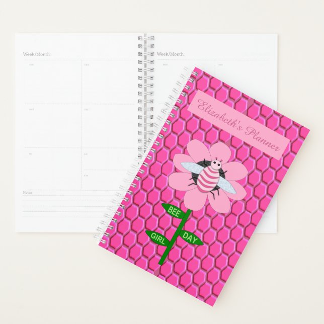 Joyeuse Bee Day Girl rose Anniversaire Bumblebee (Devant avec enveloppe)