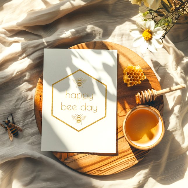 Joyeuse Bee Day Honeycomb Foil carte d'anniversair (Créateur téléchargé)