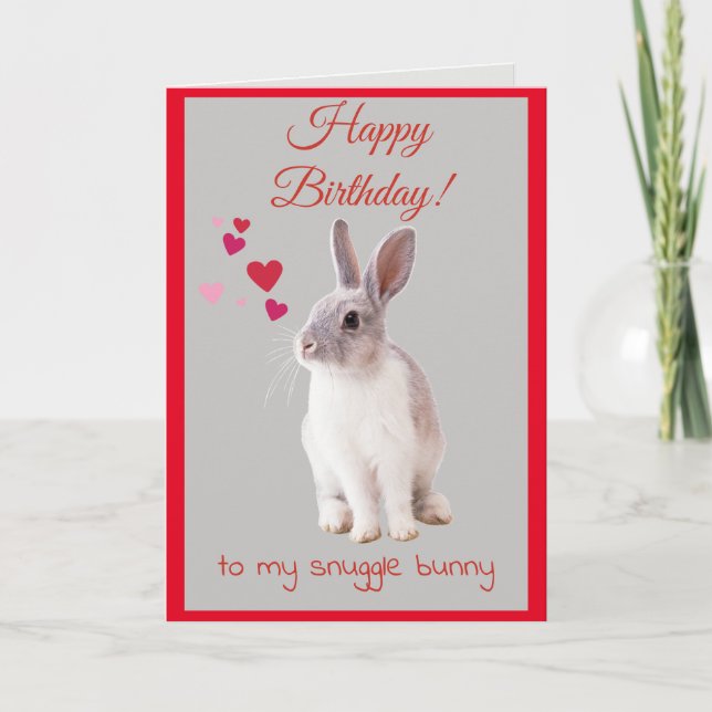 Joyeuse carte d'anniversaire à mon Bunny Snuggle (Devant)