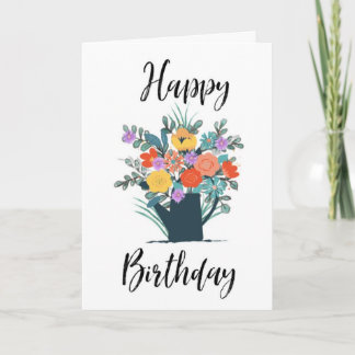 Joyeuse carte d'anniversaire arrosage Can