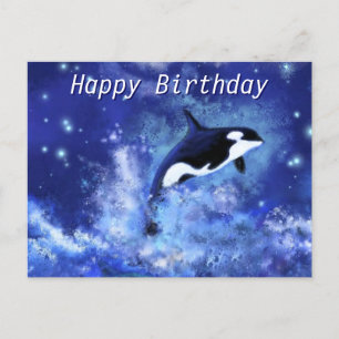Joyeuse carte d'anniversaire de la baleine tueuse 