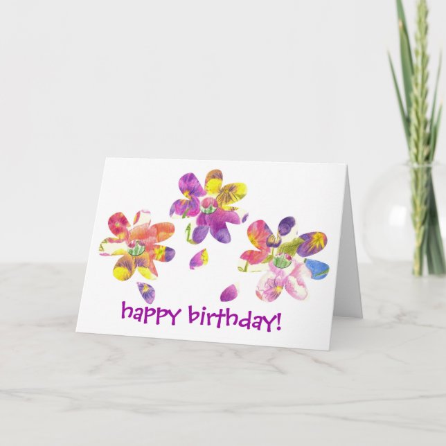 Joyeuse carte d'anniversaire enfants Pansy brillan (Devant)