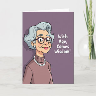 Joyeuse Carte d'Anniversaire pour Dame à Lunettes