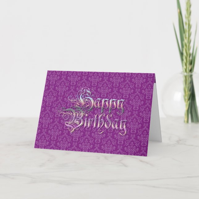 Joyeuse carte d'anniversaire Purple Graffiti Texte (Devant)