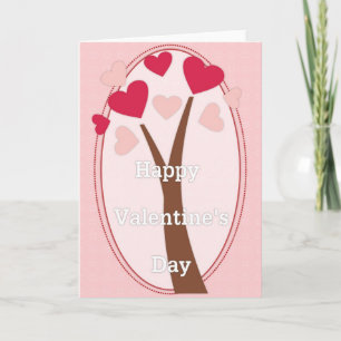 Joyeuse carte d'arbre de coeur de la Saint-Valenti