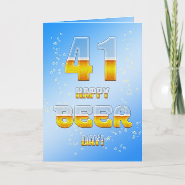 Joyeuse carte de 41e anniversaire de la fête de la (Devant)