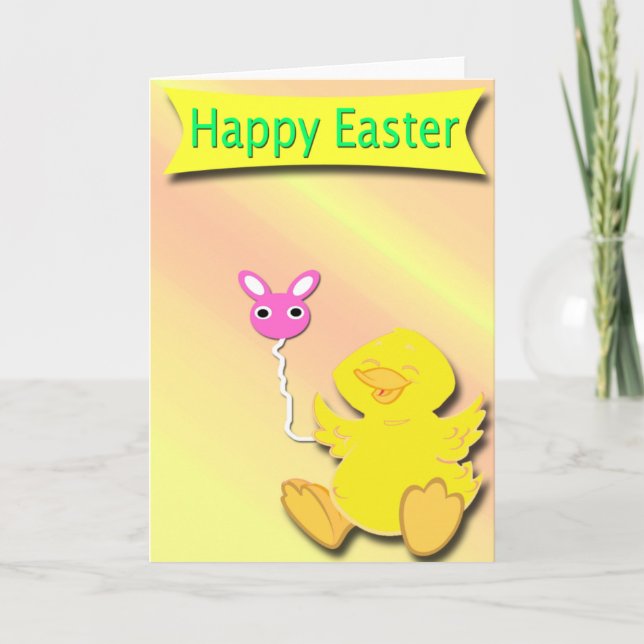 Joyeuse carte de canard de Pâques heureux avec Bou (Devant)