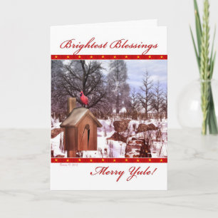 Joyeuse carte de cardinal d'hiver de bénédictions