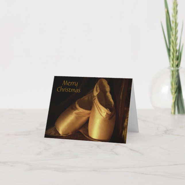 Joyeuse carte de chaussures de ballet de Noël (Devant)