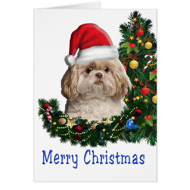 Joyeuse carte de chien de Noël (Devant)