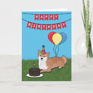 Joyeuse carte de chien Shiba Inu pour anniversaire
