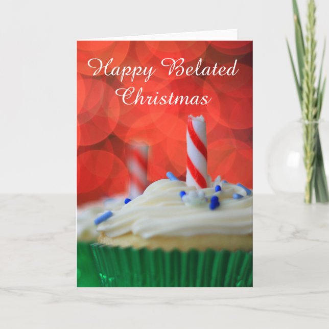 Joyeuse carte de cupcake de Noël tardive (Devant)