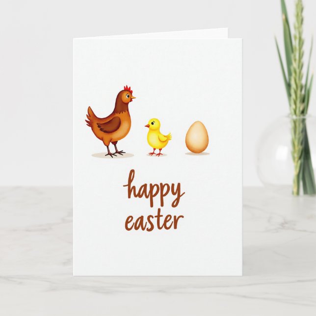 Joyeuse carte de famille de volaille de Pâques (Devant)