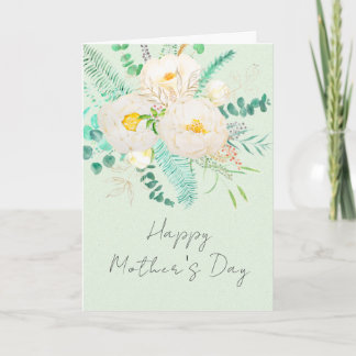 joyeuse carte de fleur de pivoine blanche