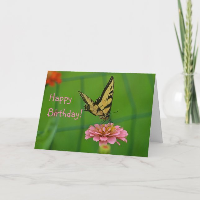 Joyeuse carte de Jardin aux papillons d'anniversai (Devant)