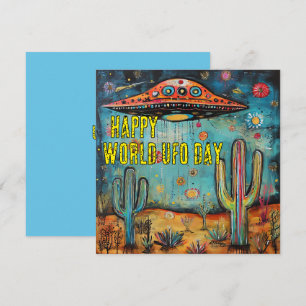 Joyeuse carte de la Journée mondiale des ovnis