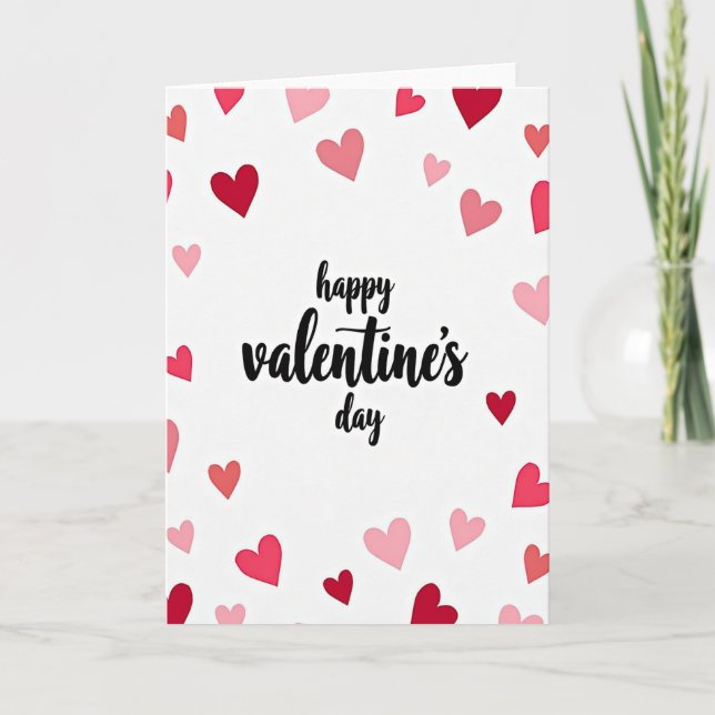 Joyeuse carte de la Saint-Valentin avec cœurs dess (Devant)