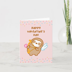 Joyeuse carte de la Saint-Valentin Cupidon paresse