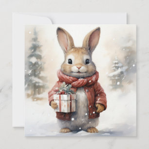 Joyeuse carte de lapin de Noël