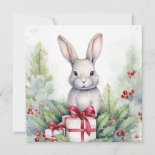 Joyeuse carte de lapin de Noël