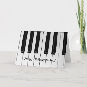 Joyeuse carte de musique pour piano clés d'anniver