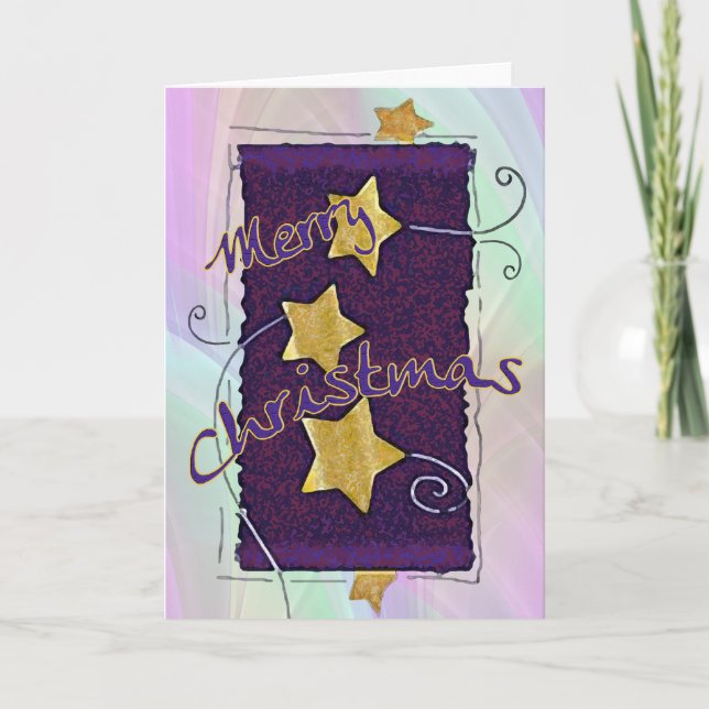 Joyeuse carte de Noël + arrière - plan brillant (Devant)