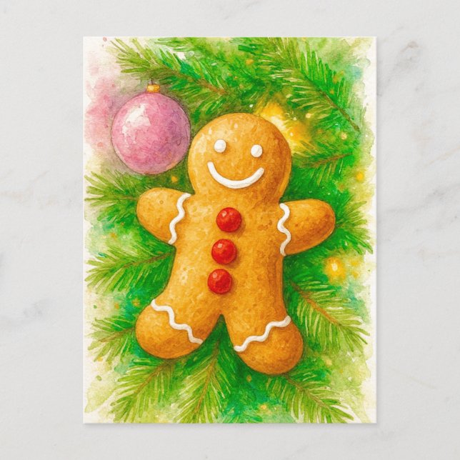 Joyeuse carte de Noël au pain d'épices (Devant)