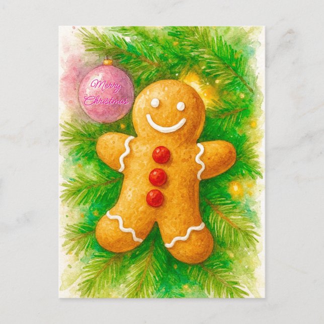 Joyeuse carte de Noël au pain d'épices (Devant)