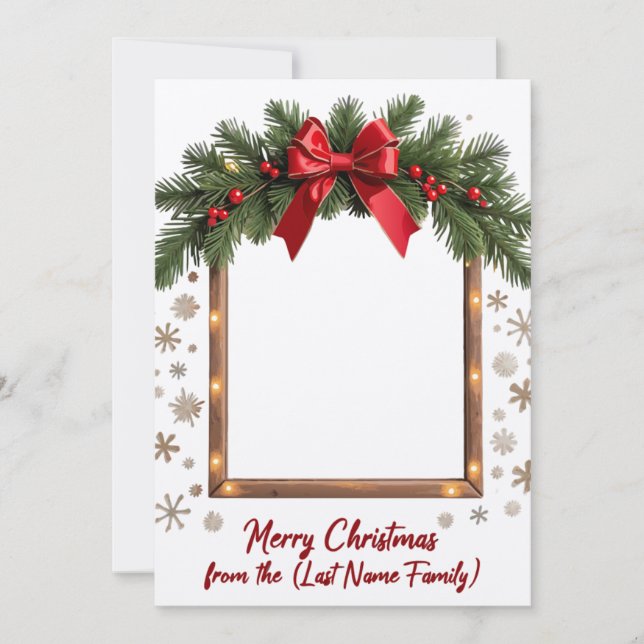 Joyeuse carte de Noël avec cadre Festive Garland (Devant)