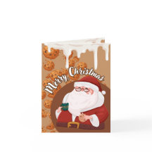 Joyeuse carte de Noël avec cookies, cadeau de vaca