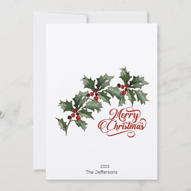 Joyeuse carte de Noël avec nom et année (Devant)