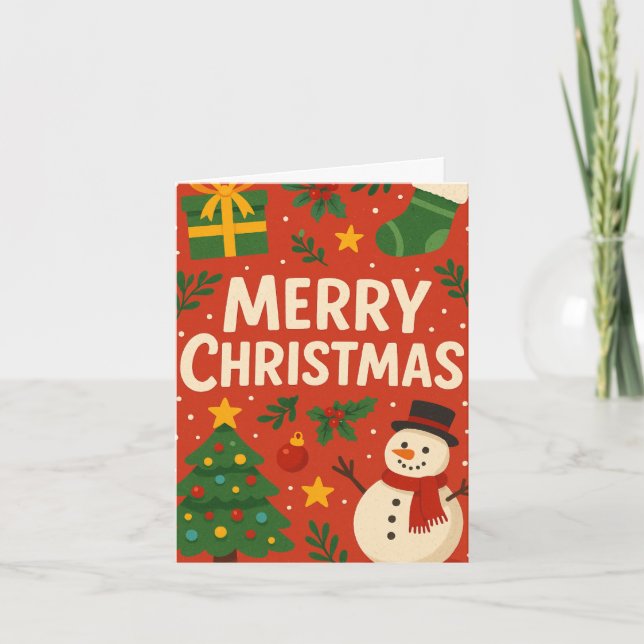 Joyeuse carte de Noël avec Snowman (Devant)