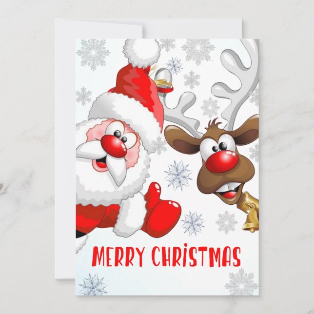 Joyeuse carte de Noël, carte du Père Noël  (Devant)