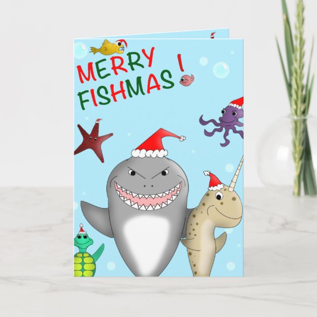 Joyeuse carte de Noël de Fishmas (Devant)