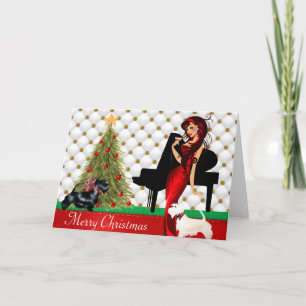 Joyeuse carte de Noël de la femme sophistiquée