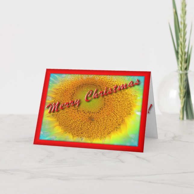 Joyeuse carte de Noël de tournesol (Devant)