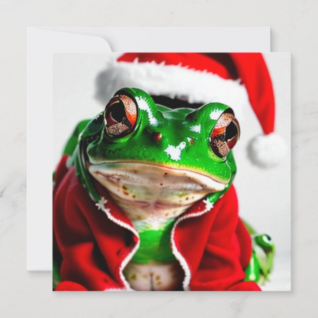 Joyeuse carte de Noël grenouille groggy (Devant)
