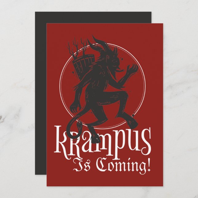 Joyeuse carte de Noël Krampus (Devant / Derrière)