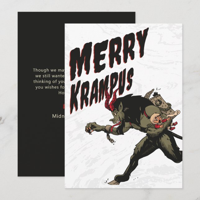 Joyeuse carte de Noël Krampus (Devant / Derrière)