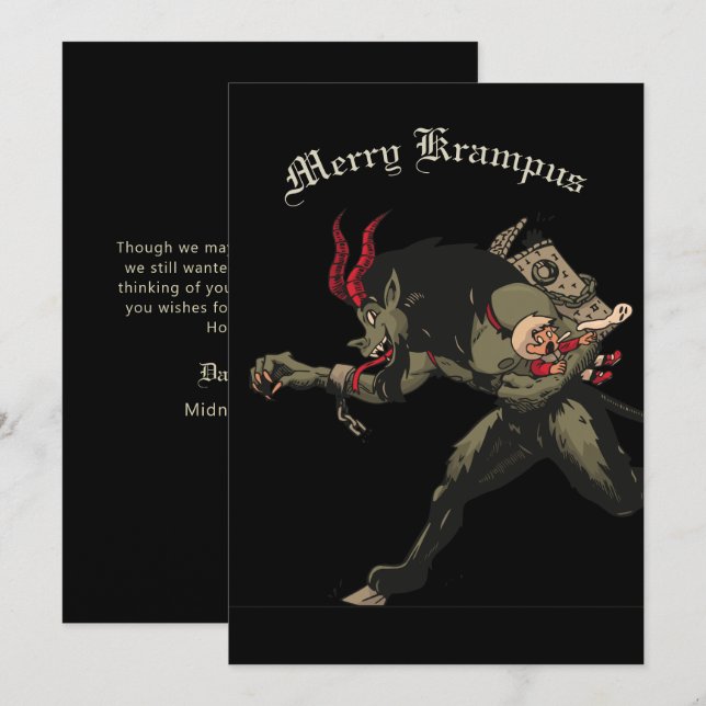 Joyeuse carte de Noël Krampus (Devant / Derrière)