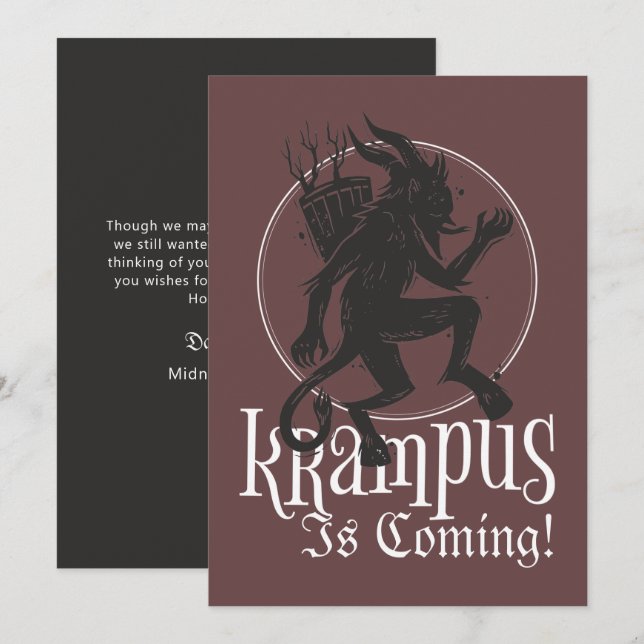 Joyeuse carte de Noël Krampus (Devant / Derrière)
