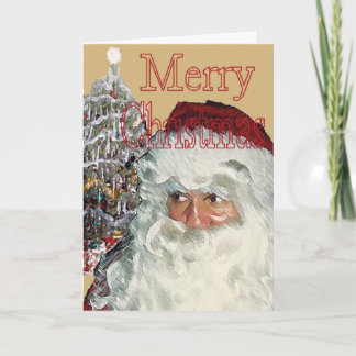 Joyeuse carte de Noël Père Noël sapin de Noël