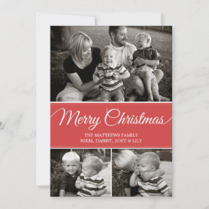 Joyeuse carte de Noël   plat   Rouge