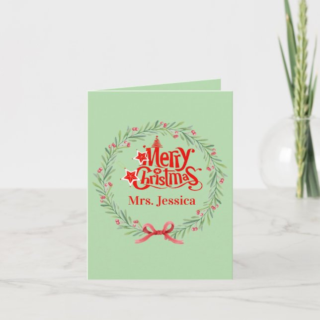 Joyeuse carte de Noël pour enseignant (Devant)