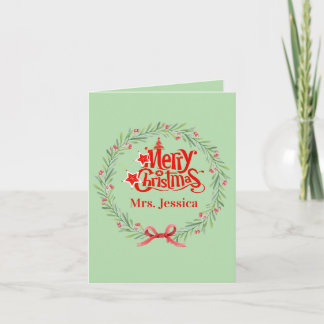 Joyeuse carte de Noël pour enseignant