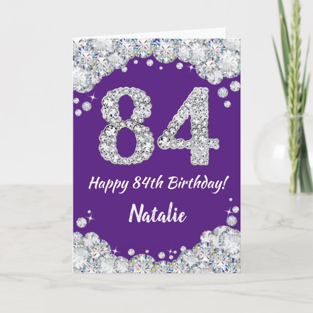 Joyeuse carte de Parties scintillant 84e anniversa (Devant)