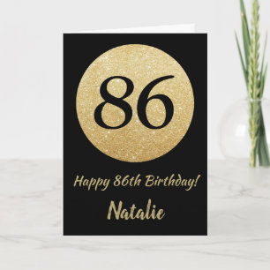 Joyeuse carte de Parties scintillant noire et or 8