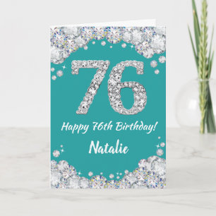 Joyeuse carte de Parties scintillant Turquoise et